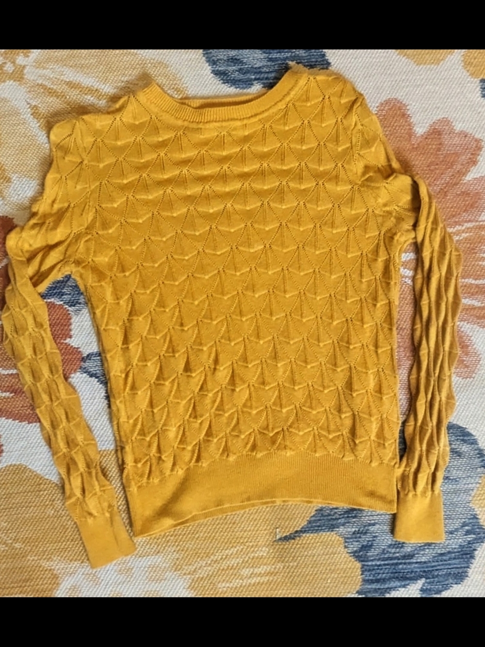 ModCloth Textured Crewneck Sweater in Mustard
